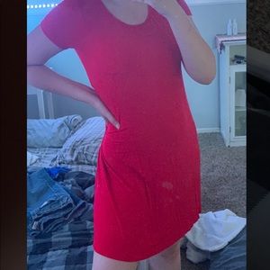 Super Soft Stretchy Red Flowy Dress